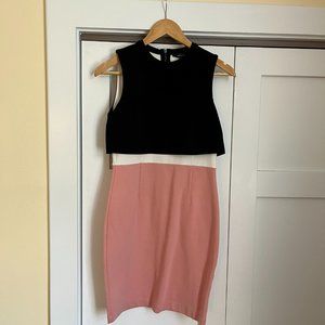French Connection - Pink, Black & White Colorblocked Sheath Dress - Size US 6